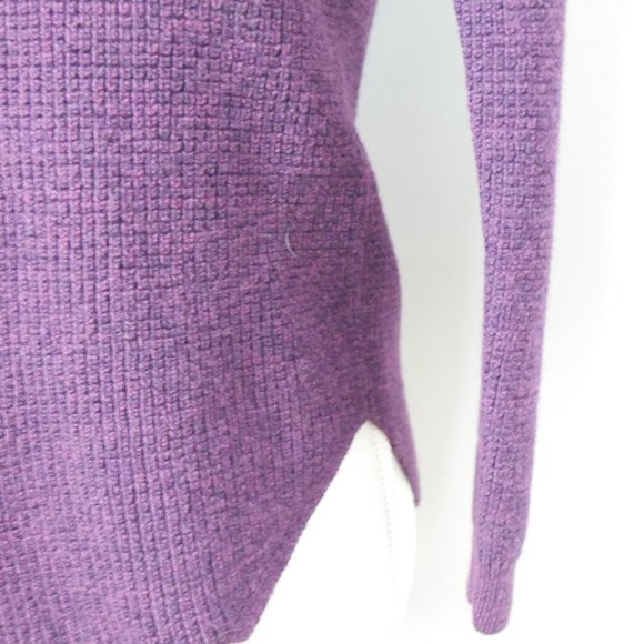 Artizia Wilfred Free 100% Wool Plum Purple Knit Sweater V Neck Medium - Picture 10 of 11